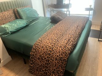 Queen Green Velvet BedFrame