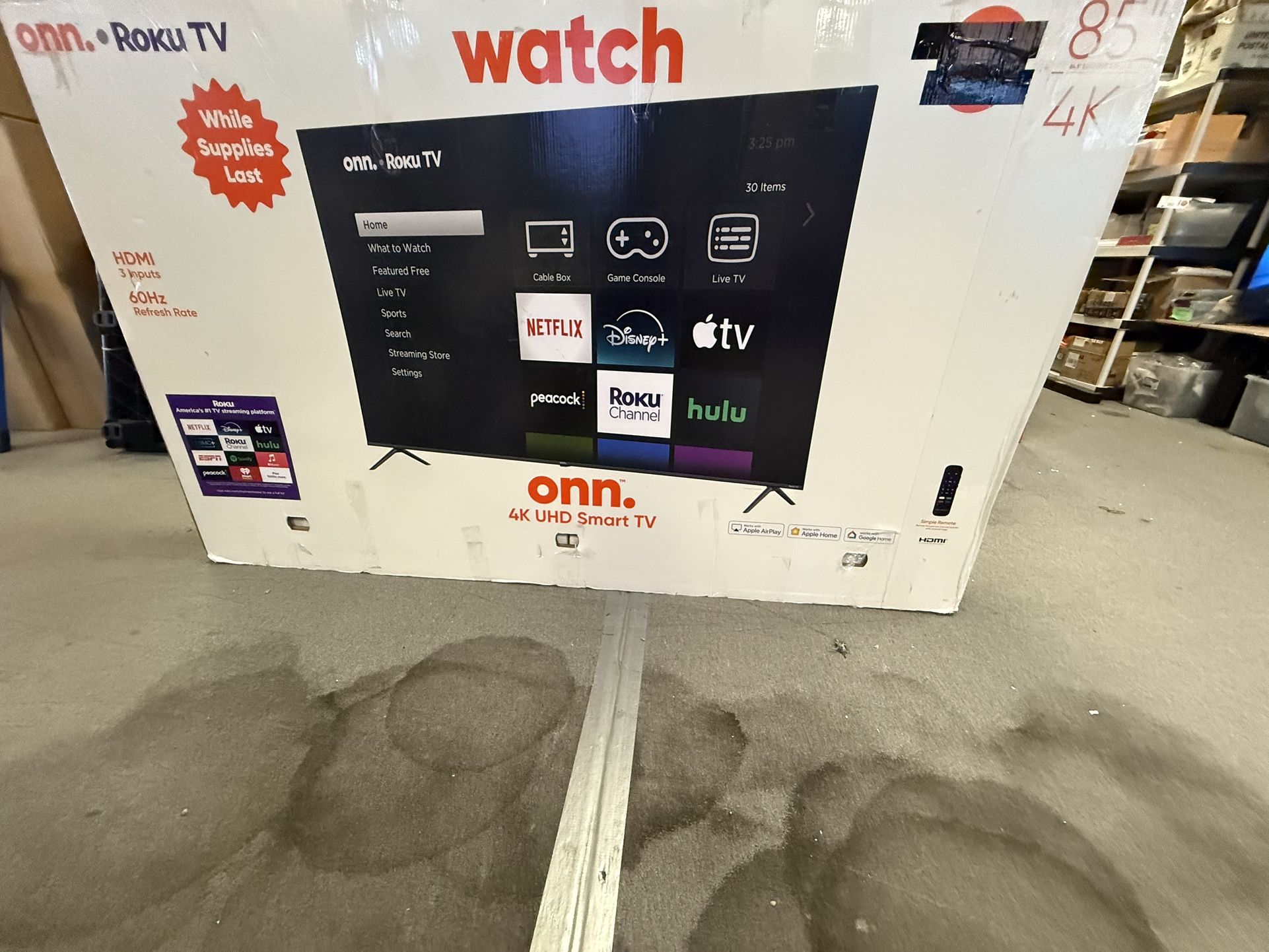 85. Tv Onn Smart 4K Hdtv $55 down on financing free delivery six month warranty