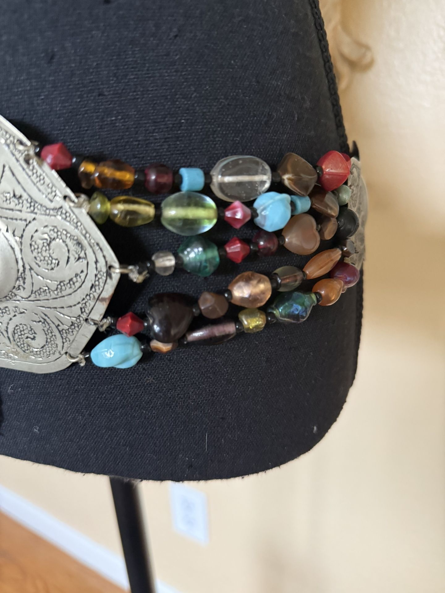 Vintage For Marrakesh Glass Metal Beaded Boho