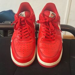 NIKE AIR FORCE 1 LOW MINI SWOOSH UNIVERSITY RED/WHITE