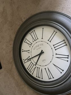 Large Grey Wall Clock
