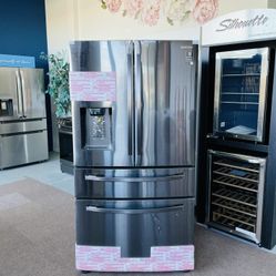 Samsung Food Showcase 28-cu ft 4-Door French Door Refrigerator with Ice Maker and Door within Door  H