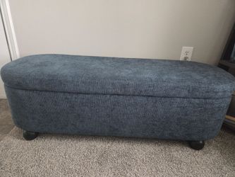 Blue Storage Ottoman