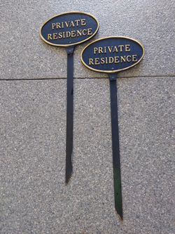2 Metal house signs