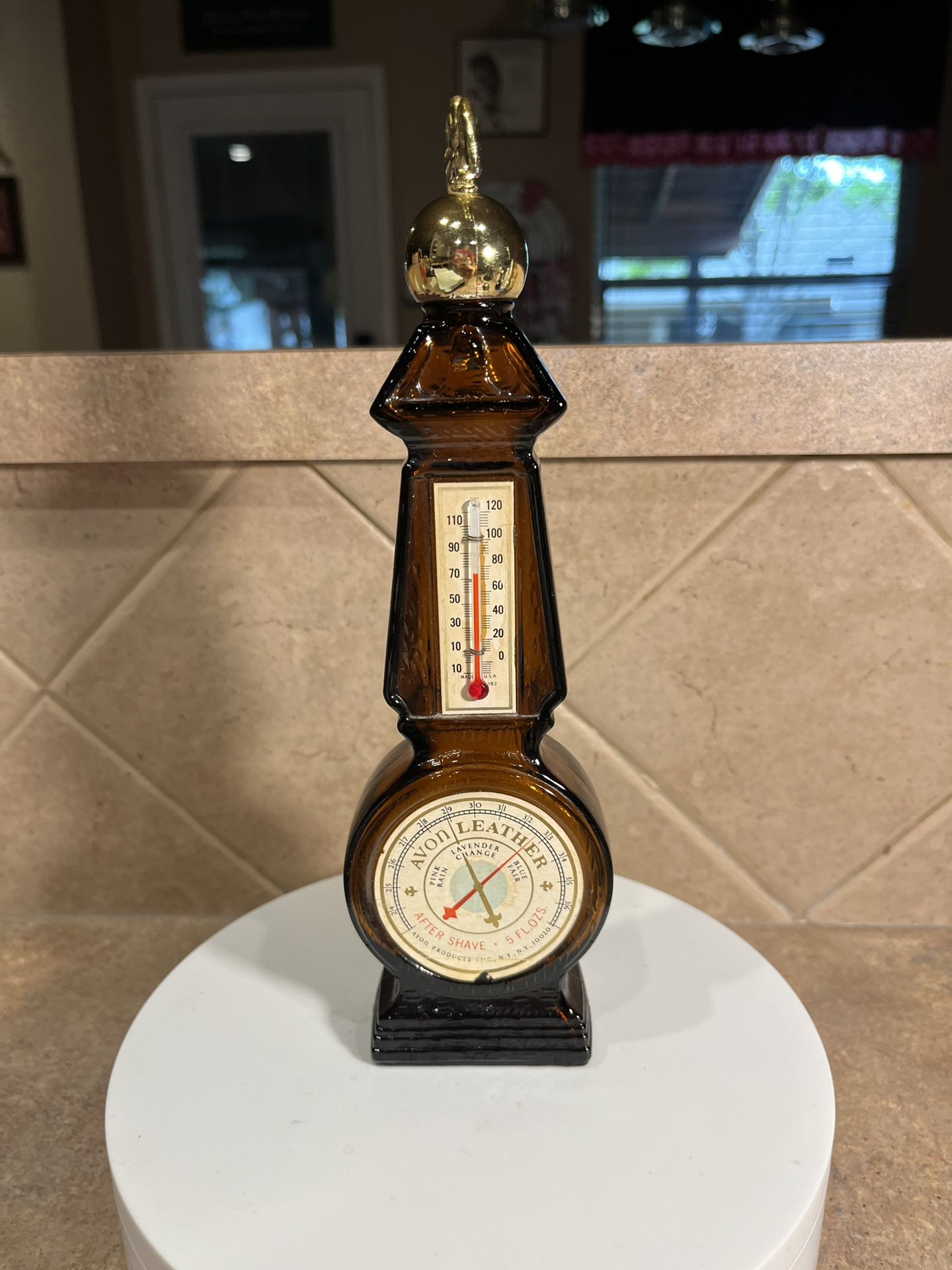 Vintage Avon Glass Bottle “Weather Or Not Thermometer” w/Eagle on top