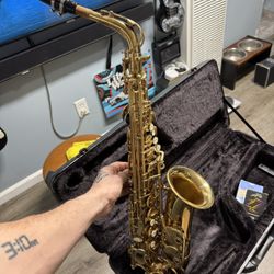 Alto Saxophone – Sky USA Model 10897 – Complete Beginner Kit w/ Case, Reeds & Accessories 