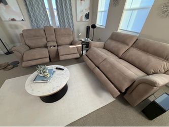 Modern Power Reclining Sofa & Loveseat Set | Like New | Ashley DuraPella