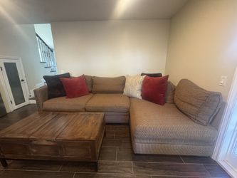 Sofa Couch With Down Feather Pillows.