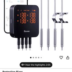 Govee WiFi Meat Thermometer with 4 Probe, Smart Wireless Meat Thermometer with Unlimited Range App Notification Alert, Digital Rechargeable Bluetooth 