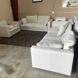3 Pieces Fabric Sofas Set 