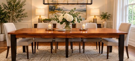 Perfect Thanksgiving Table! 🦃🦃 Large Solid-Wood Extendable Dining Table – Wood You Furniture – Seats 8–10