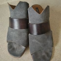 Alberto Fermani Suede Slip On Heels. Size 38.5