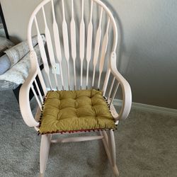Vintage Boho Solid Wood Rocker 