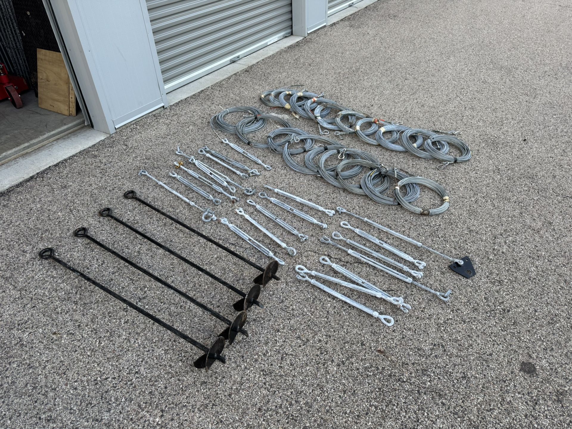 Steel cables and turnbuckles