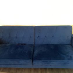 Wayfair Blue Velvet Couch 