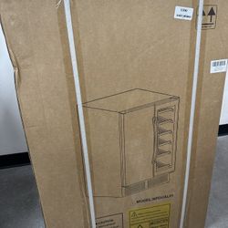 24 in. Built-in Dual Zone 18 Bottle and 80 Can Wine and Beverage Cooler with Four Door Handles Wine Fridge in Silver