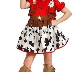 Like NEW SZ 4-6 Cowboy Cowgirl Costume For Kids Girl – Wild West Dress-Up Dress + Vest + Bandana