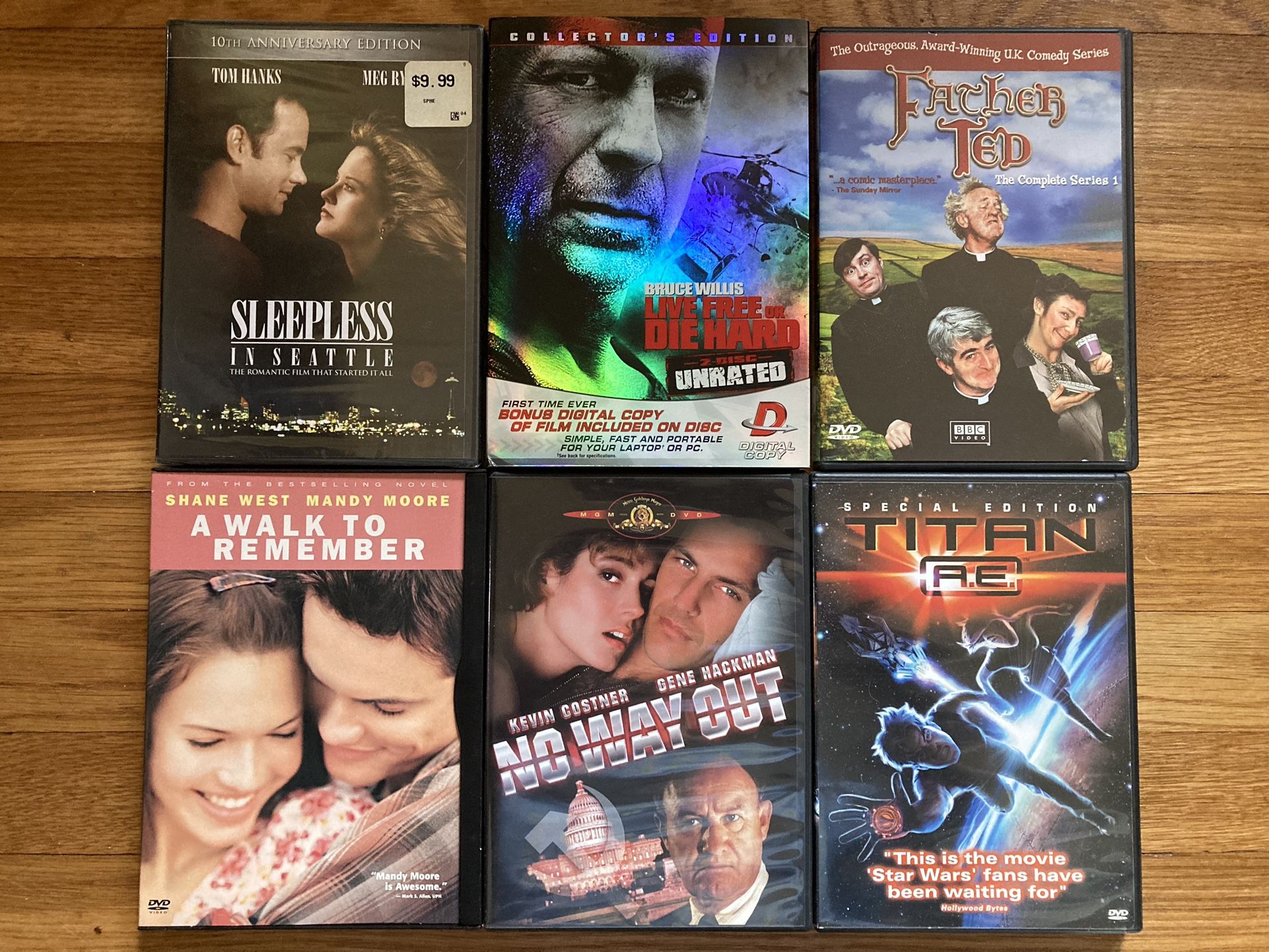 6 Movie DVDs