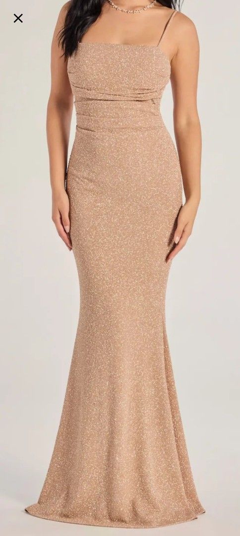 Sleeveless Mermaid Glitter Formal Dress