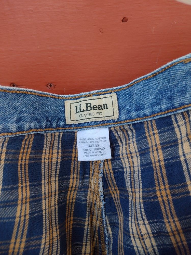 LL Bean jeans with lining , used few times 36x 32
