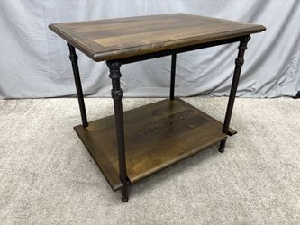 French Industrial 2-Tier Accent Table