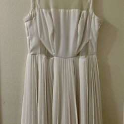 White Mesh-Panel Pleated Dress by XOXO - Size 9/10