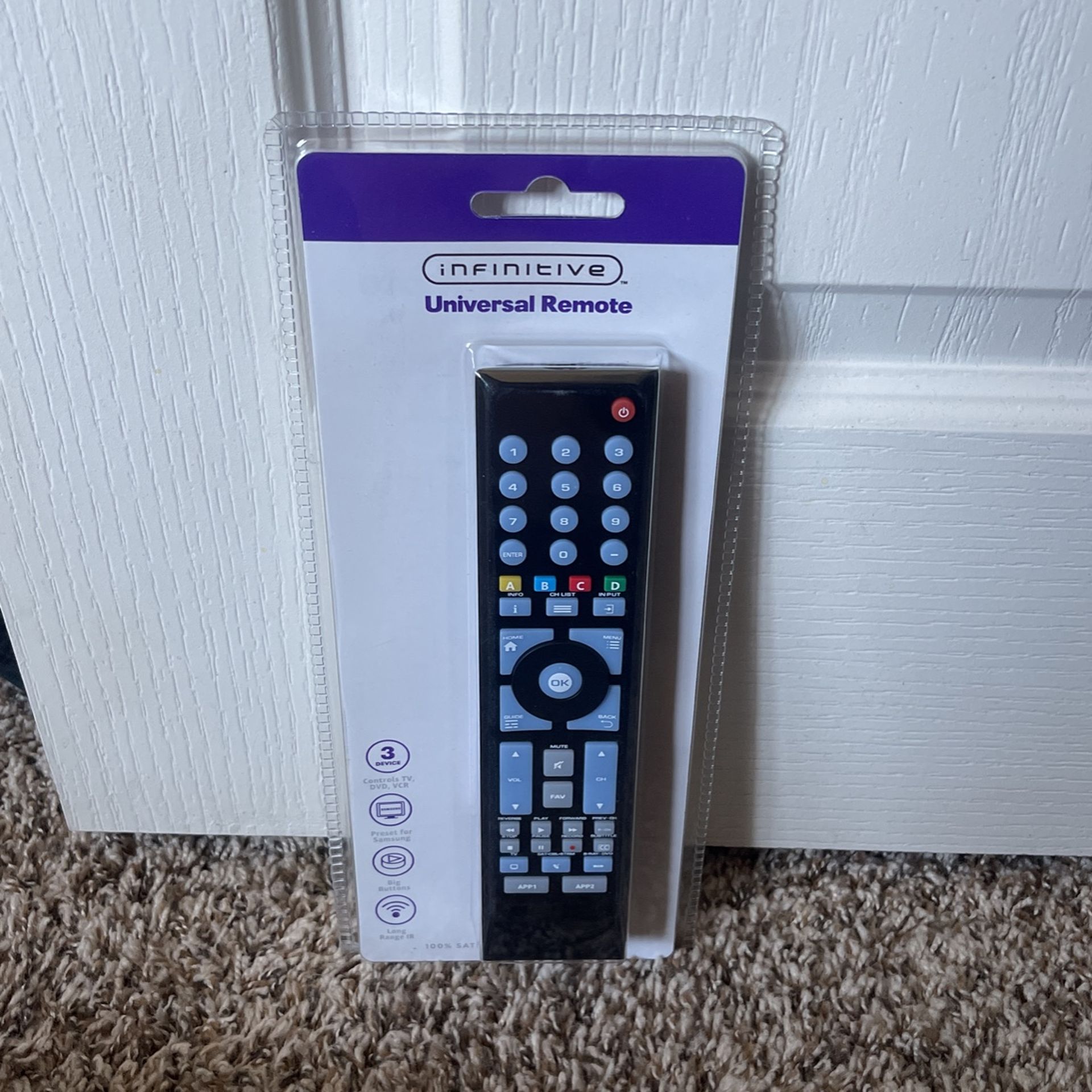 Brand New Infinitive Universal TV DVD Player Remote