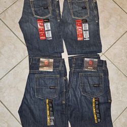 LOT OF 4 BRAND NEW WHITH TAGS ARIAT FR M4 LOW RISE BOOT CUT MEN'S WORK JEANS SIZE 38X36 