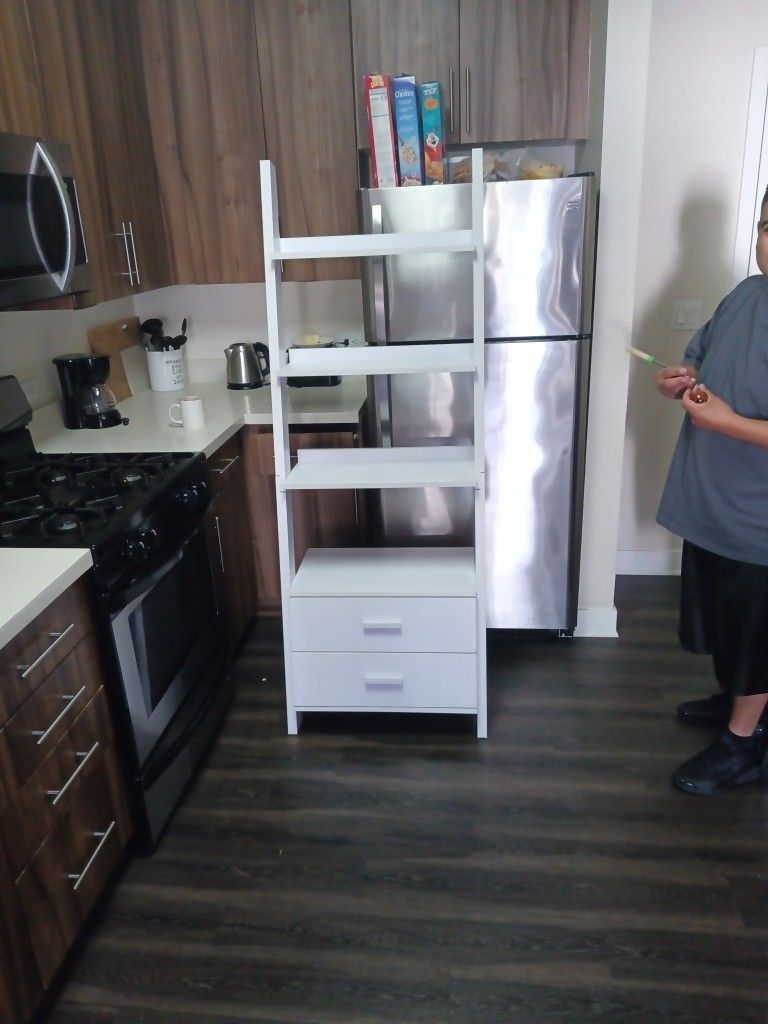 Brand New White Slanted Book Shelf