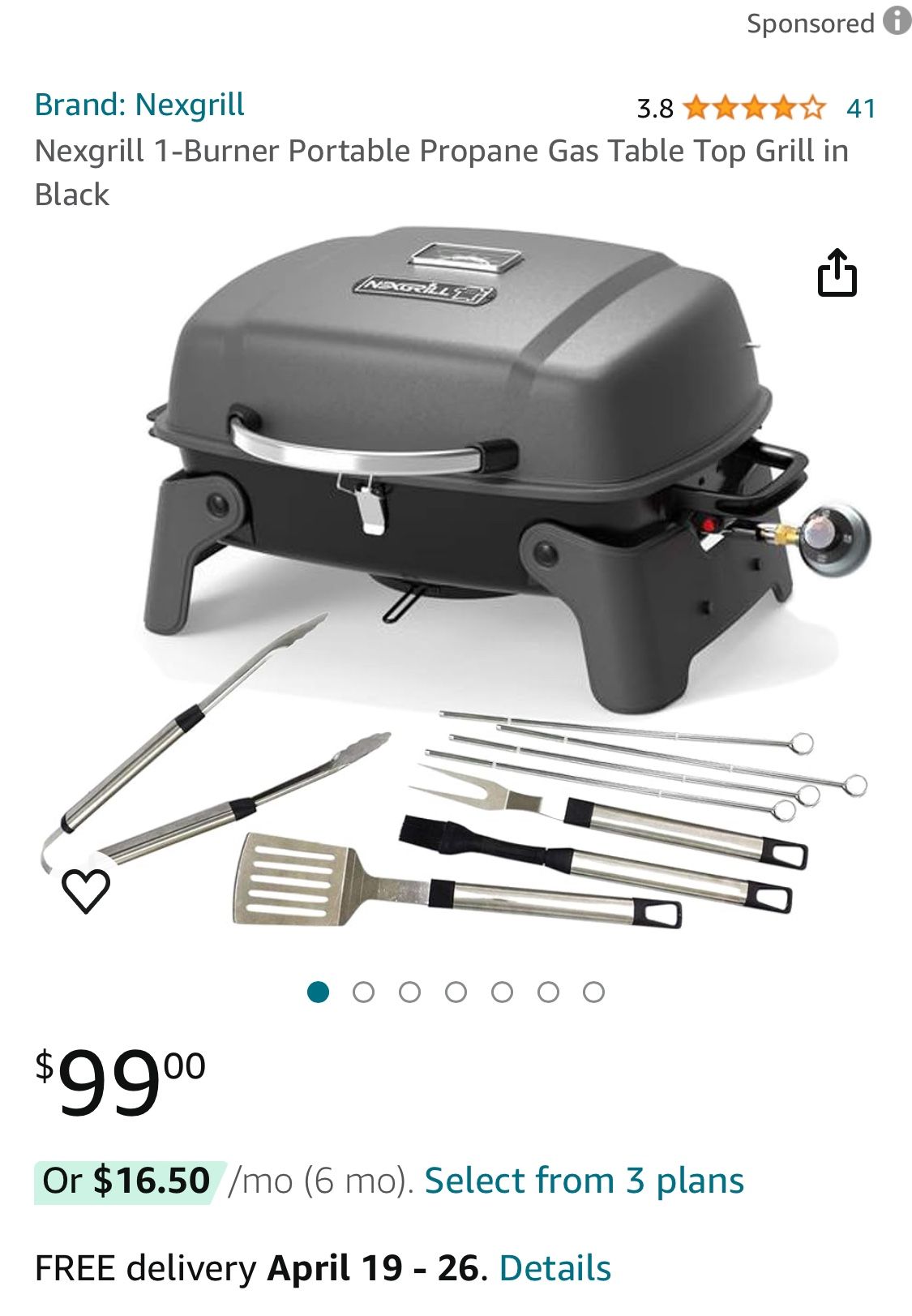 Nexgrill Single Burner Propane Grill