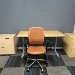 SteelCase Leap V2 Orange Leather
