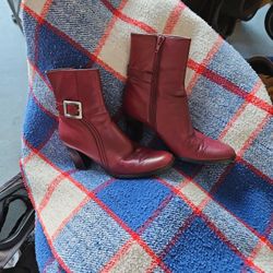 Dark Red / Maroon Womens Leather Boots