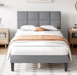 Sweetcrispy Twin Size Wood Bed Frame