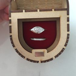 2 Carat Moissanite Ring Set Marquis Cut Sterling Silver