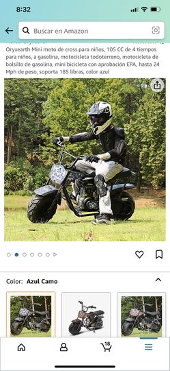 Oryxearth Mini moto de cross para niños, 105 CC de 4