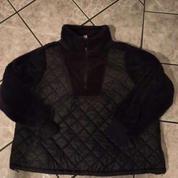 Black Fleece-Lined Quilted Pullover 18/20