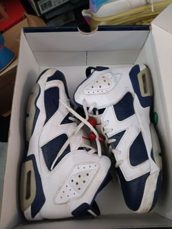 Air Jordan 6 Olympic White Navy Sneakers