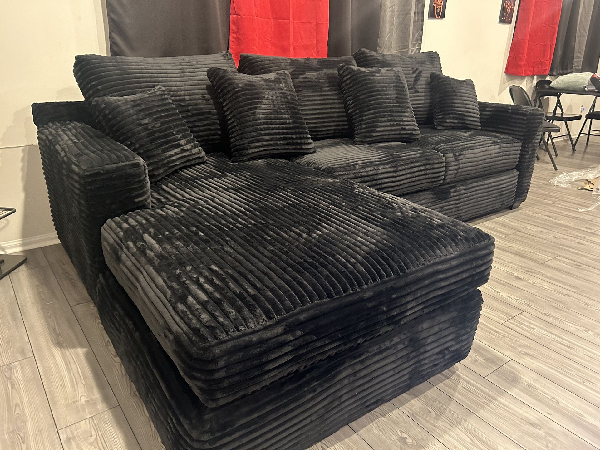 Brand New Comfy Plush Corduroy Sectional Set