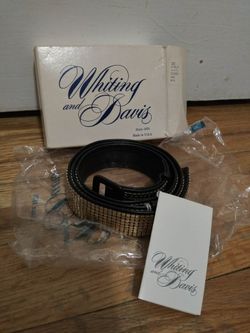 Whiting and Davis Gold Belt Featuring Studded Embellishment New