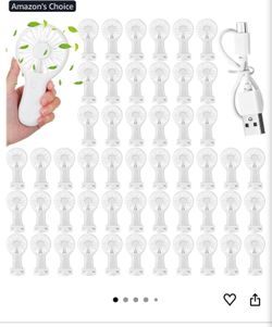 Woanger 100Pack Mini Powerful Handheld Fan Bulk 3 Speed USB Rechargeable Small Desk Fan Summer Gift for Wedding Beach Outdoor Women Eyelash (White)