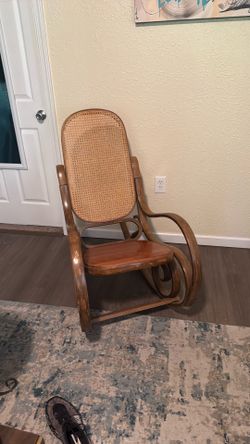 Vintage Bentwood Cane Back Rocking Chair | Solid Wood