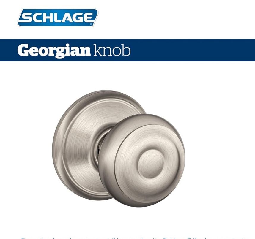 Schlage Merano Lever with Greenwich Trim Hall and Closet Lock in Satin Nickel