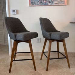 West Elm Mid-Century Upholstered Swivel Counter Stool - high bar chair