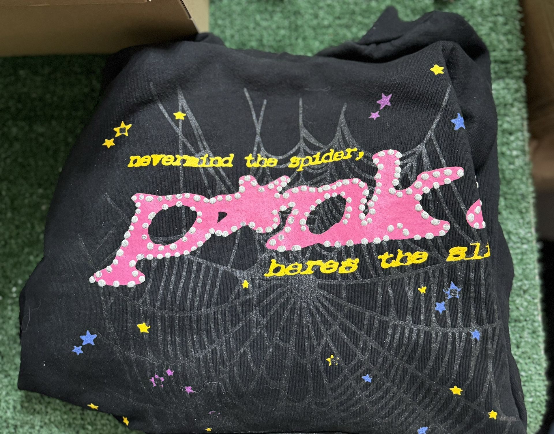 Brand New Sp5der P*NK Hoodie Black FW21 size XL