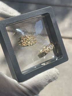 10k Ring Package Nugget & Cuban Ring Size 10