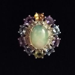 Genuine Ethiopian Opal 😍🆕 Sterling Silver Ring SIZE 6! 💍🔥