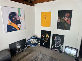 Sports Man Cave Decor Bundle – Kobe, Jordan, Ali, Nipsey, March Madness