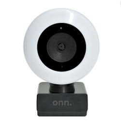 🔥NEW🔥 onn. Webcam with Ring Light w/3 LED Levels, Autofocus, Built-in Microphone
