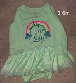 Baby Girl Lucky Little Lady Bodysuit Dress 3-6m