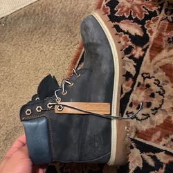 Size 11 Navy Blue Timbs